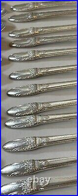 1847 ROGERS BROS First Love silver plate flatware for 12 with serving pieces