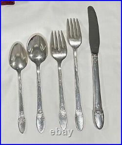 1847 ROGERS BROS First Love silver plate flatware for 12 with serving pieces