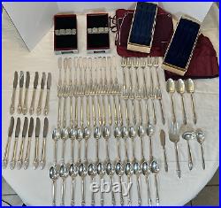 1847 ROGERS BROS First Love silver plate flatware for 12 with serving pieces