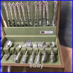 1847 ROGERS BROS Grand Heritage Silver Plate Flatware Set with Box 78 Pieces