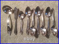1847 ROGERS BROS OLD COLONY PATTERN SILVERPLATE FLATWARE FOR 12, 57 PCS. WithCASE