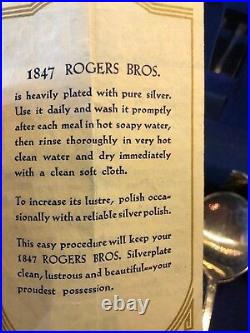 1847 ROGERS BROTHERS Silver Plate Flatware Set Original Wood Box