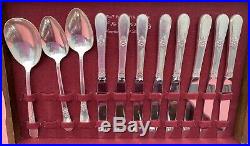 1847 Roger Bros ADORATION Silverware 53 Pcs-5 Pc Place Setting For 8 WithBox EC
