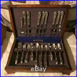 1847 Roger Bros ADORATION Silverware 59 Pcs-8 Pc Place Setting For 8 WithBox