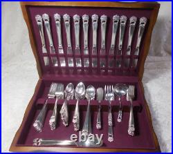 1847 Roger Bros IS Silverplate Flatware-81 Pieces Eternally Yours-Pierced Floral