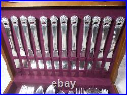 1847 Roger Bros IS Silverplate Flatware-81 Pieces Eternally Yours-Pierced Floral