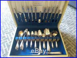 1847 Roger Bros Silverplate Daffodil 60 Pieces With Original Box