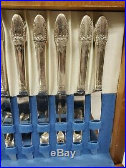 1847 Roger Brothers Silverplate Flatware Serving Set in Box 67pcs First Love Pat