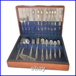 1847 Roger's Bros First Love 1937 90th Anniversary Plate + Pie & Case