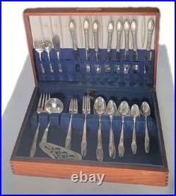 1847 Roger's Bros First Love 1937 90th Anniversary Plate + Pie & Case