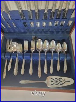 1847 Roger's Bros First Love 1937 90th Anniversary Plate + Pie & Case