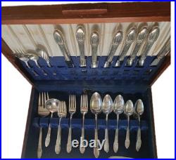 1847 Roger's Bros First Love 1937 90th Anniversary Plate + Pie & Case