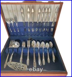 1847 Roger's Bros First Love 1937 90th Anniversary Plate + Pie & Case