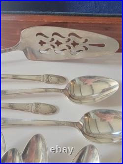 1847 Roger's Bros First Love 1937 90th Anniversary Plate + Pie & Case