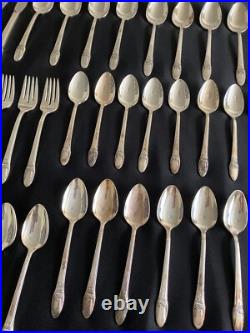 1847 Roger's Brothers First Love IS Silver plate Flatware Set 79 Pcs USED