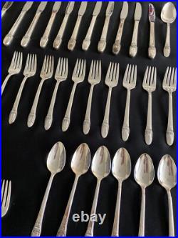 1847 Roger's Brothers First Love IS Silver plate Flatware Set 79 Pcs USED