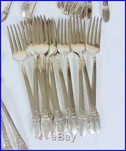 1847 Rogers 104 piece silverplate flatware set First Love pattern service for 12