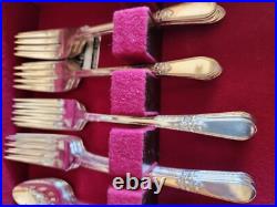 1847 Rogers Adoration Pattern Flatware Service For 7 withBox 50 Pc Set Silverplate