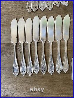 1847 Rogers Bro Old Colony 1911 XS Triple Silverware Flatware Lot of 73 Pieces