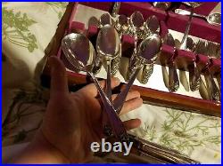 1847 Rogers Bros 103 pc Daffodil Silverplate Service Flatware Set WithExtra pieces