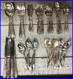 1847 Rogers Bros 122 pc Daffodil Silverplate Service For 12 Flatware Set WithExtra