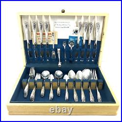 1847 Rogers Bros 47 Piece Silverware Set IS Daffodil Pattern Silver-plated