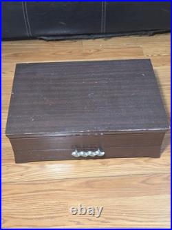 1847 Rogers Bros. 50pc Silverplate Flatware Set for 8 in Wooden Chest Case