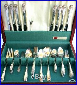 1847 Rogers Bros. 52 Pcs. Daffodil. Silverplated. Flatware. 8 Place Settings+