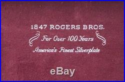 1847 Rogers Bros 52 Silverplate flatware set Eternally Yours pattern + wood case