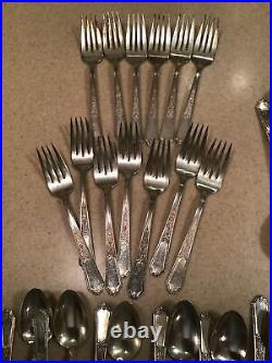 1847 Rogers Bros 68 PCs silverware Ancestral Insico 1924 Setting For 12