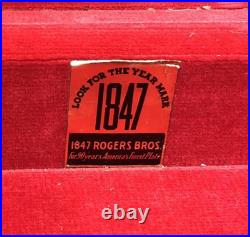 1847 Rogers Bros 69 Pc Serving for 8 Floral Pattern Silverplated Flatware Set
