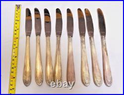 1847 Rogers Bros 69 Pc Serving for 8 Floral Pattern Silverplated Flatware Set