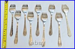 1847 Rogers Bros 69 Pc Serving for 8 Floral Pattern Silverplated Flatware Set