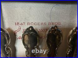 1847 Rogers Bros 92pc Reflection Silverware Set In wood chest