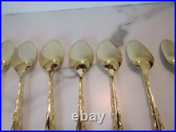 1847 Rogers Bros Abbey Rose Tableware Gold Electroplate 54 Pieces With Box 1847 Rogers Bros Abbey Rose Tableware Gold Electroplate 54 Pieces With Box