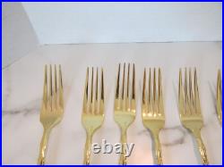 1847 Rogers Bros Abbey Rose Tableware Gold Electroplate 54 Pieces With Box 1847 Rogers Bros Abbey Rose Tableware Gold Electroplate 54 Pieces With Box