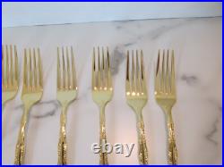 1847 Rogers Bros Abbey Rose Tableware Gold Electroplate 54 Pieces With Box 1847 Rogers Bros Abbey Rose Tableware Gold Electroplate 54 Pieces With Box