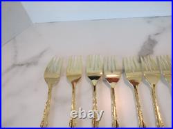 1847 Rogers Bros Abbey Rose Tableware Gold Electroplate 54 Pieces With Box 1847 Rogers Bros Abbey Rose Tableware Gold Electroplate 54 Pieces With Box