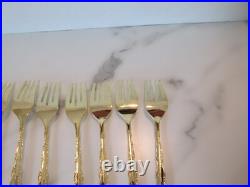 1847 Rogers Bros Abbey Rose Tableware Gold Electroplate 54 Pieces With Box 1847 Rogers Bros Abbey Rose Tableware Gold Electroplate 54 Pieces With Box