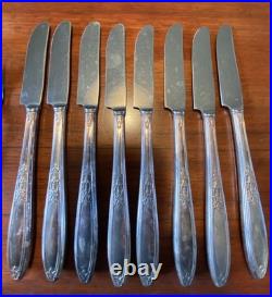 1847 Rogers Bros Ambassador Silver Plate Flatware For 8 + Serving Utensils 58 Ct