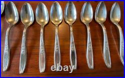 1847 Rogers Bros Ambassador Silver Plate Flatware For 8 + Serving Utensils 58 Ct