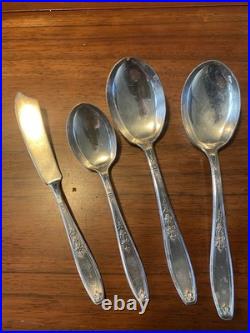 1847 Rogers Bros Ambassador Silver Plate Flatware For 8 + Serving Utensils 58 Ct