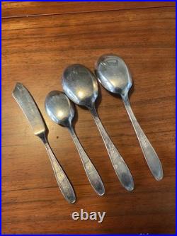 1847 Rogers Bros Ambassador Silver Plate Flatware For 8 + Serving Utensils 58 Ct
