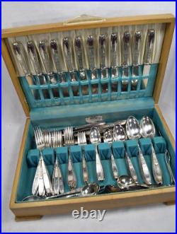 1847 Rogers Bros Ambassador Silver Plate Flatware Set 90pc with Chest
