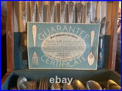 1847 Rogers Bros Ambassador Silver Plate Flatware Set 90pc with Chest