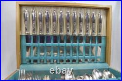 1847 Rogers Bros Ambassador Silver Plate Flatware Set 90pc with Chest