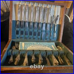 1847 Rogers Bros Ambassador Silver Plate Flatware Set 90pc with Chest