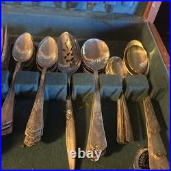 1847 Rogers Bros Ambassador Silver Plate Flatware Set 90pc with Chest
