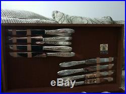 1847 Rogers Bros Ambassador Silverware Set 84 Pieces FREE SHIP Box not included