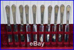 1847 Rogers Bros Ancestral 1924 Pattern Silverplated Silverware Service for 8